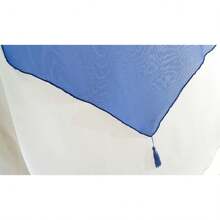 Transparent Polyester Curtains With Fringes (2 Pieces), In 60x90 Cm, 60x120 Cm And 60x160 Cm, Ideal For Living Room, Bedroom, Balcony And More. - 藍色 - 查看 3