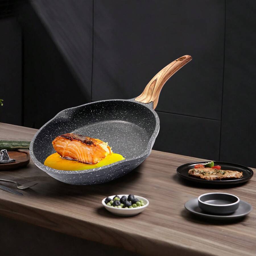 YUNRUX 20cm Frying Pan Non-Stick Frying Pan Black Frying Pan Non-Stick Coating - Black - View 1