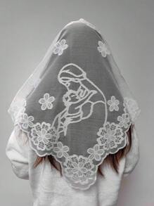 1 pezzo di tessuto con pizzo color avorio, dimensioni 128cm*65cm, adatto per cappelli, elementi decorativi, paralumi, tovaglie, gonne per abiti, accessori per capi di abbigliamento