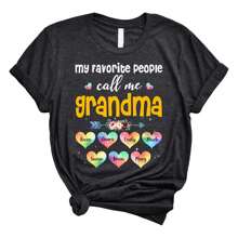Personalized My Favorite People Call Me Shirt For Grandma Nana Mimi, Mother's Day Shirt For Grandma With Grandkids Mother's Day Women's T-Shirt, Women's Summer Casual T-Shirt, Soft And Comfortable Slightly Stretching, Street Hip Hop Cute Style, Casual Short Sleeve Tee