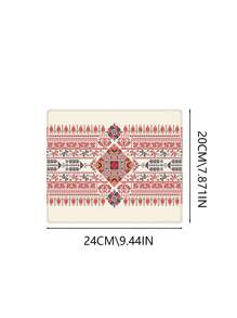 复古图案桌垫，适用于家庭和办公室的扩展大鼠标垫，大型游戏鼠标垫，带防滑橡胶底座和缝合边缘的笔记本电脑键盘垫 - 彩色 - 查看 12