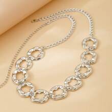 Fashionable Versatile Round Metal Belt Chain - Silver - View 5