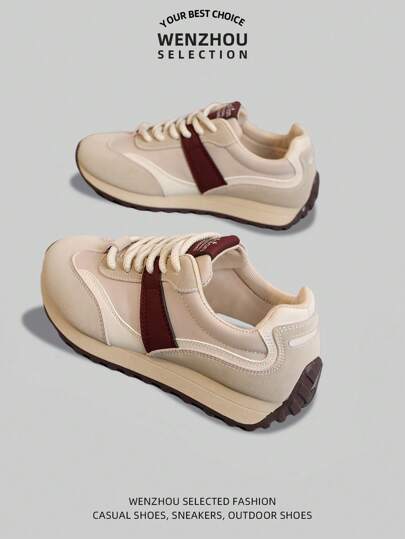 Nuevas zapatillas deportivas informales de plataforma y bloque de color transpirables para mujer, versátiles para el estilo callejero, primavera/otoño