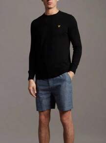 Lyle & Scott ✅ 100% 純棉 KN400VC 運動衫柔軟針織，經典設計，灰色麻色，舒適、永恆的風格，24/48 小時內快速送貨（半島）。 - 黑色 - 查看 3