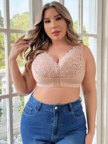 Plus Size Comfortabele Draadloze Voorsluiting BH