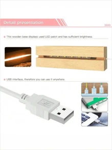 Personalized LED Night Light, With Pictures And Text Printed On Acrylic Board. High-Quality Customization, Unique Ideal Gift, Suitable For Giving To Friends Or As A Holiday Decoration Gift., Aesthetic Home, Photo Plaque - Small Rectangular Cube 1p + Square Picture Music 6 - View 7