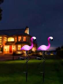 3 Piezas/1 Pieza Nuevas Luces de jardín con forma de flamenco alimentadas por energía solar, decoraciones de jardín, imitaciones de animales, luces de estaca LED a prueba de agua para exteriores, decoraciones para exteriores, creando una atmósfera ambiente. Adecuadas para decorar jardines, patios, estanques, porches y patios traseros. Un gran regalo para la familia en Navidad y Acción de Gracias.