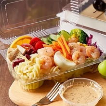 24 Piezas Contenedores de comida de plástico sólido desechables con tapa transparente, cajas bento con tapa tipo bisagra - Envases de regalo navideños, de Halloween y de San Valentín para pasteles