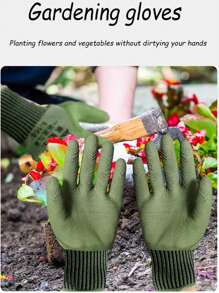 1pair Gardening Gloves, Waterproof And Wear-Resistant Gloves, Puncture-Resistant Gardening Gloves For Gardeners,Multipurpose Reusable Nitrile Ultrathin Cut & Chemical Resistant Heavy Duty Cleaning Gloves For House-Hold Dusting, Kitchen, Bathroom, Toilet(Random Styles)