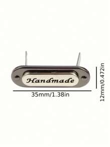 Metal Letter Tags, Suitable For DIY Crafts, Bags, Clothing, Etc. Available In Multiple Colors, Can Be Used As Decorative Trademark Labels; DIY Handmade Bag Buckles, Bag Accessories And Decorative Logos; Luggage Hardware Accessories; DIY Handmade Bag Metal Logo Buckles; Luggage Metal Nameplates; Metal "Handmade" Italic Clothing Labels; Handmade Clothing & Bag Letter Labels - Multicolor - View 6
