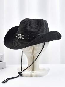 1pc strohoed voor heren mode punk stijl western cowboyhoed panama jazz zon strand hoeden
