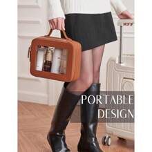 Clear Makeup Bag Travel Cosmetic Case Transparent Toiletry Bag With Zipper, Portable Make Up Organizer Traveling Compact Car Bag For Essentials