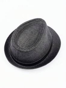 1pc Solid Color Bohemian Style Teardrop Straw Hat, Unisex Jazz Cap, Versatile For Commute & All Seasons