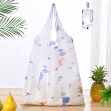 Borsa della spesa riutilizzabile, compatta e pieghevole, leggera e resistente, lavabile e pieghevole, design geometrico classico, borsa regalo con fascia elastica e borsa per riporre