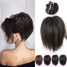 Messy Bun Hair Piece, Claw Clip In Straight Hair Bun 8 Inch Short Ponytail Extension With Bendable Metal Wire Hair Pieces For Women Fake Hair Bun DIY Styles