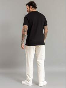 Men's Casual Light Linen Fin Collor Sport Pants - 白色 - 查看 4