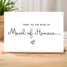 1pc, A Sincere Wedding Card, Thank You Card, (With Envelope) High Quality Paper , 'THANK YOU FOR BEING MY MAID OF HONOUR' For Wedding Site And Wedding End, Perfect Gift For Bridesmaids, Perfect Choice For Wedding Invitation Bridesmaids Good Card (12cm/4.7in X 17cm/6.7in) Inch X 17cm/6.7 Inch)