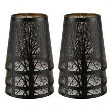 1 pezzo / 2 pezzi Paralume metallico con interno dorato e esterno nero, con motivo a foglie intagliate e a tema forestale, adatto per lampada da tavolo, lampada da terra, lampadario, lampada a candela, lampada da parete, attacco E27 e paralume a molletta
