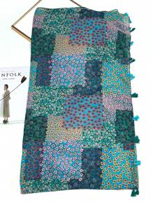 Women's Simple Printed Scarf, Fashion Scarf New Spring/Summer Sunscreen Beach Shawl, Linen Feel Shawl For Women - Multicolor - View 4