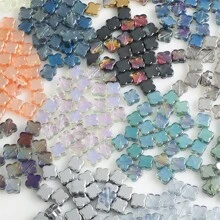 30颗/包 10毫米幸运四叶草玻璃珠，水晶吊坠DIY首饰配件，适用于项链、手链、耳环、钥匙扣、手机挂绳、汽车装饰、礼品 - 10mm光面四葉草 - 查看 2