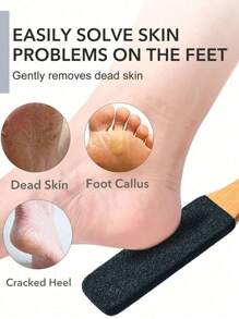 Lime à pieds - Côté double callosités et éliminateur de peau morte pour des pieds lisses, lime à pieds double face avec manche en bois