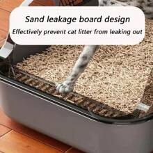 High-Side Cat Sandbox Splashproof Cats Litter Box With Removable Scoop Non-Stick Large Capacity Kitten Toilet Tray Pet Supplies