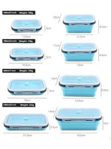 4pcs Silicone Food Preservation Box, Retractable And Foldable Silicone Food Box, Portable Food Preservation Box Refrigerator Storage Box Set Bento Box Outdoor Picnic Box Microwavable Portable Bento Box