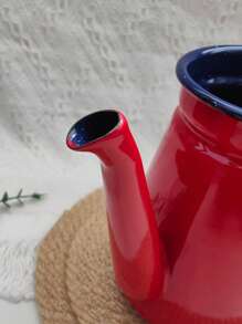 1 pieza Cafetera de goteo manual con esmalte con diseño floral, apta para uso en placa de inducción y cocina de gas