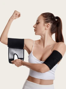 1 Pair Women's Adjustable Sauna Sport Compression Sleeves, Lined With Silver Sauna Coating, Arm Shaper Sleeve Wrap, Body Sculpting - Silver - View 1