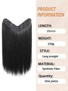 Synthetic 4 Clip In Hair Extensions V-Shaped Long Straight Hairstyle Hairpiece Black Blonde 20inch Natural Wig For Women