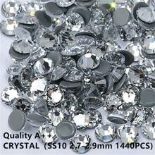 288/1440 Pcs DMC Crystal Hot Fix Rhinestone, Clear White Diamond Crystal Quality A/A++ Ss6/10/16/20/30/34, Flat Back Glass Rhinestone, Wholesale Flat Back Hot Fix Rhinestones For Crafts, Jewelry, Apparel, Garment, Shoe, Bag, DIY Decorations