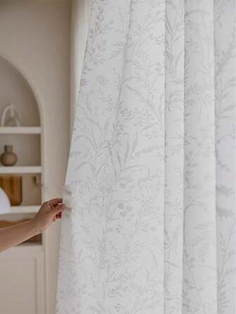 1pc White Jacquard Sheer Curtain Panel, Translucent Yet Not See-Through, Versatile And Elegant, Soft Voile Drape Suitable For Living Room, Bedroom, Bay Window, Balcony, Hotel Decor, Excluding Curtain Track And Rod