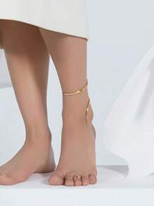 1pc Fashion S-Shape Anklet, Elegant Vintage Layered Design, Suitable For Girls Daily Wear And Holiday Gifts
