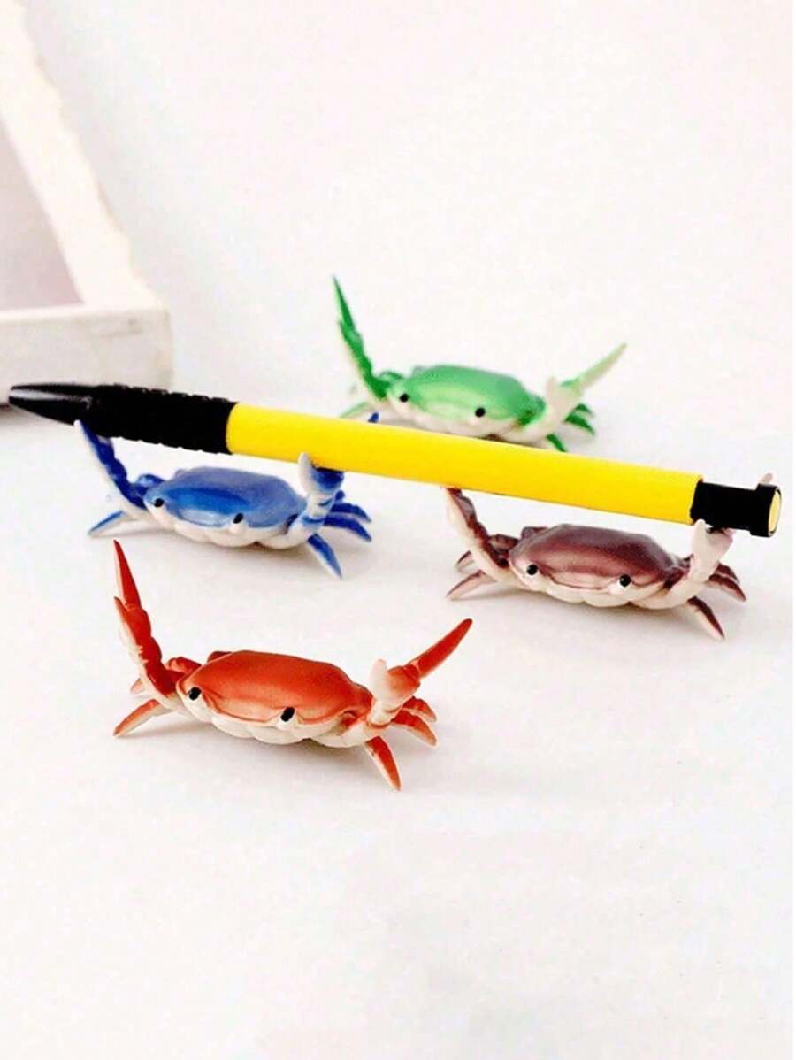 Creative Crab Mobile Phone Stand: Multi-Functional Desk Accessory For Phones, Pens, And Glasses - PVC Material - Multicolor - View 1