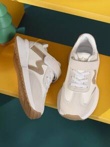 婴儿休闲软底舒适彩色字母贴片钩环运动鞋