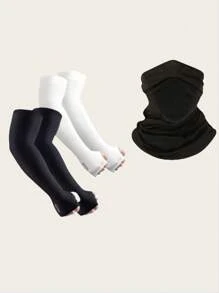 Maniche protettive e rinfrescanti per donna e uomo, maniche lunghe parasole protettive per ciclismo, corsa ed esercizi, completo con copribraccio e copricollo
