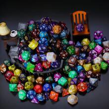 Polyhedral D & D Dice For RPG MTG -- Perfect For Role-Playing Board Games, Gray Drawstring Bags, And The Perfect Gift For Thanksgiving
