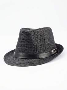 1pc Solid Color Bohemian Style Teardrop Straw Hat, Unisex Jazz Cap, Versatile For Commute & All Seasons