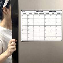 1 Pc Black/Color Simple And Adhesive Magnetic Fridge Calendar, Fridge Accessories, Fridge Stickers, Memo Board, Monthly Planner, Weekly Planner, Daily Schedule, Calendar, To Do List (28cm X 21cm)