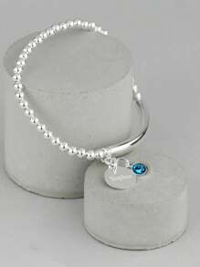 Nuevo brazalete con campana en 2 estilos, con nombre personalizado y piedra natal, regalo para mamá, Navidad con campana de letra personalizada