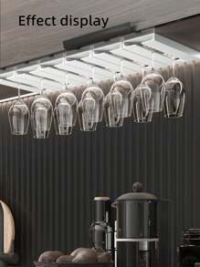 1/2 piezas Soporte colgante para copas de vino, Soporte de pared para copas de vino, Organizador de copas de vino sin taladrar para cocina - Multicolor - Ver 7