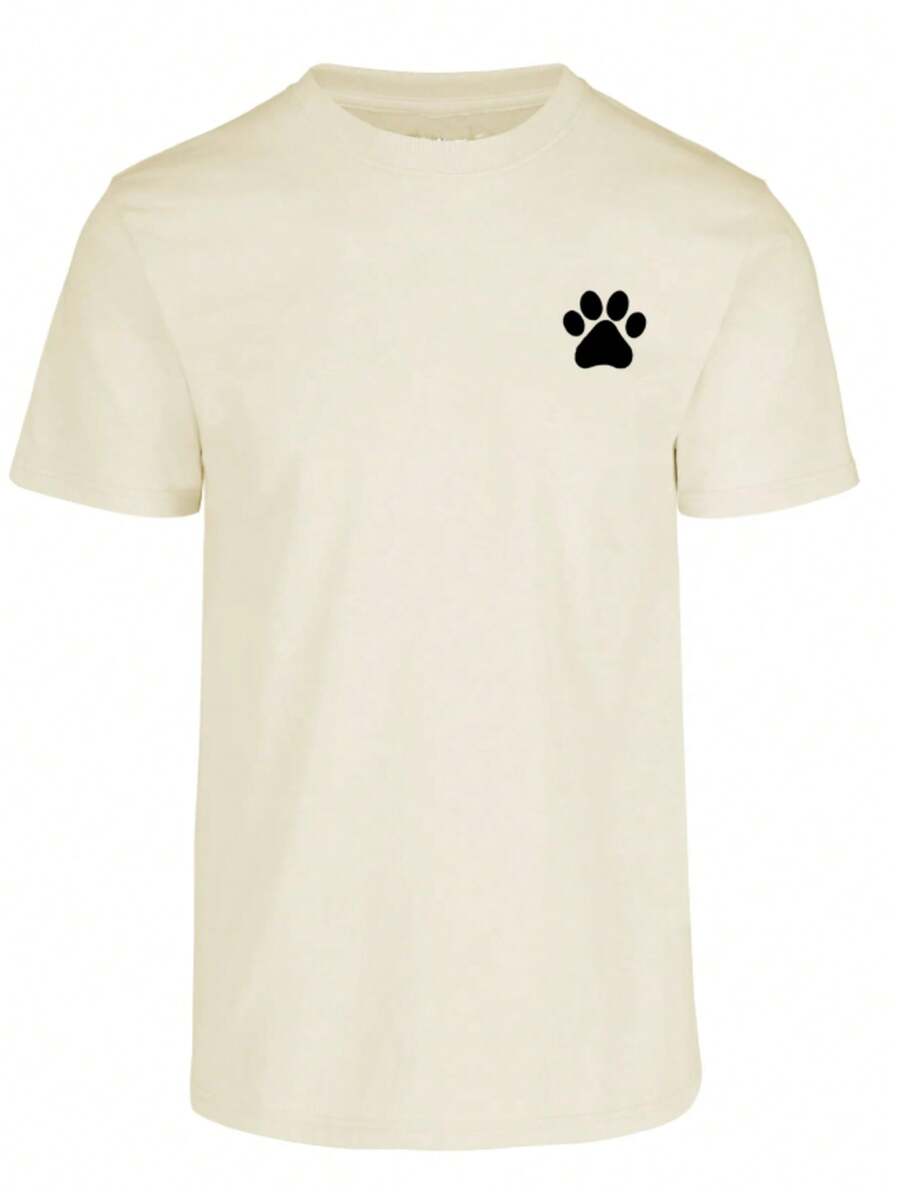 Blusa de manga corta con estampado de dibujos animados - Beis - Ver 1