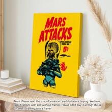 1pc Unframed Canvas Poster, Vintage Art, The Martians Are Coming! Movie Posters, Classic 90s Vintage Wall Movie Art Print Photos, Bedroom Living Room Hallway, Wall Art, Wall Decor, Winter Decor, Room Decor Ideal Gift, Posters, Wall Art, Room Decoration Stuff,Modern, Quotes Gifts Birthday Graduation