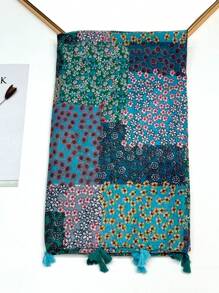 Women's Simple Printed Scarf, Fashion Scarf New Spring/Summer Sunscreen Beach Shawl, Linen Feel Shawl For Women - Multicolor - View 3