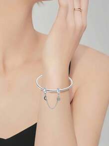 Charme banhado a prata Sol Lua Estrelas Corrente de segurança Charme Pingente Bola Adequado para Pulseiras DIY Jóias femininas