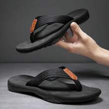 Men Flip Flop Sandals Comfortable Flip Flops Men Summer Beach Pool Shower Shoes - Black - View 5