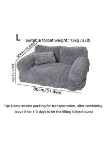 1 Pc All Season Machine Washable Pet Sofa, Pet Bed For Cats And Dogs Puppy Keep Dog Bed Cat Bed Easy To Clean - Grey - View 13