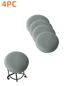 1/4/6pcs Water-Resistant Round Bar Stool Covers, Stool Seat Slipcovers Round, Stool Covers Round 4 Packs Bar Stool Covers Watedrproof PU Stool Slipcover With Elastic Stool Cushion Round Bar Stool Seat Covers For Bar Round Chair,Resistant Removable Cushion Covers