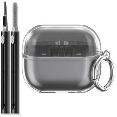 Clear Case Compatible With Samsung Galaxy Buds3 Pro And Galaxy Buds 3 (2024) Soft TPU Protective Covers Skin Compatible With Samsung Galaxy Buds3 Series Support Wireless Charging (Clear)