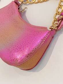 1 pièce de sac à bandoulière tisser PU coloré pour filles, avec fermeture éclair. Sac bandoulière/porté croisé à la mode et polyvalent, convient pour le shopping quotidien, le rouge à lèvres, le téléphone portable